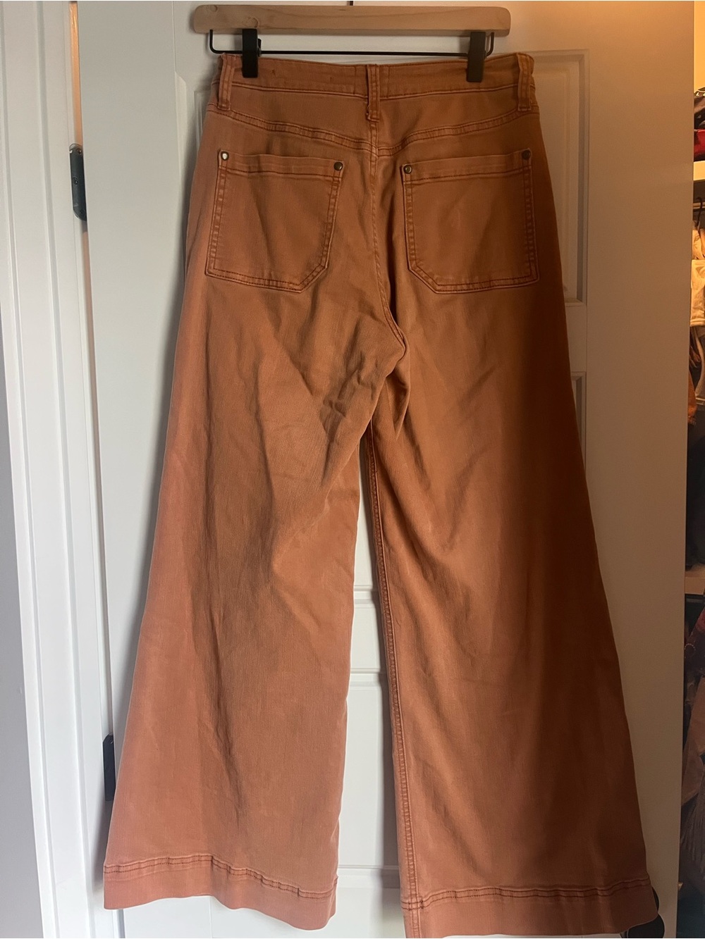 Anthropologie High-Rise Wide-Leg Jeans in Tan - Picture 6 of 6